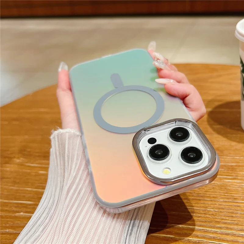 For iPhone 14 Pro Max Magnetic Case Shockproof TPU+PC Phone Cover - Grey