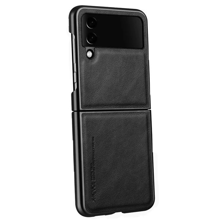 X-LEVEL Bojue-3 Series Para Samsung Galaxy Z Flip3 5G Case PU Leather+TPU+PC Anti-Drop Phone Cover - Preto