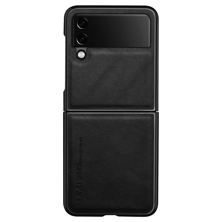 X-LEVEL Bojue-3 Series для Samsung Galaxy Z Flip4 5G Чехол Кожа PU+TPU+PC Анти-падение Чехол для Телефона - Черный
