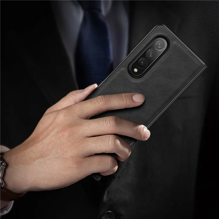 X-LEVEL Bojue-3 Series For Samsung Galaxy Z Fold4 5G Case Anti-Scratch Leather+TPU+PC Funda de Teléfono - Negro