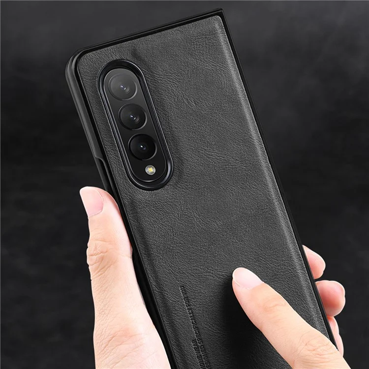 X-LEVEL Bojue-3 Series For Samsung Galaxy Z Fold4 5G Case Anti-Scratch Leather+TPU+PC Funda de Teléfono - Negro