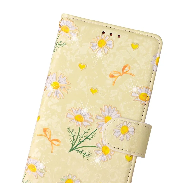 Pour Samsung Galaxy A52 4G / 5G / A52s 5G Étui Floral en Cuir PU avec Bloquage RFID - Marguerite Jaune