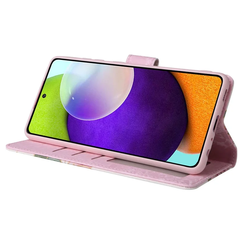 For Samsung Galaxy A52 4G / 5G / A52s 5G Case Floral PU Leather Phone Cover with RFID Blocking - Flower