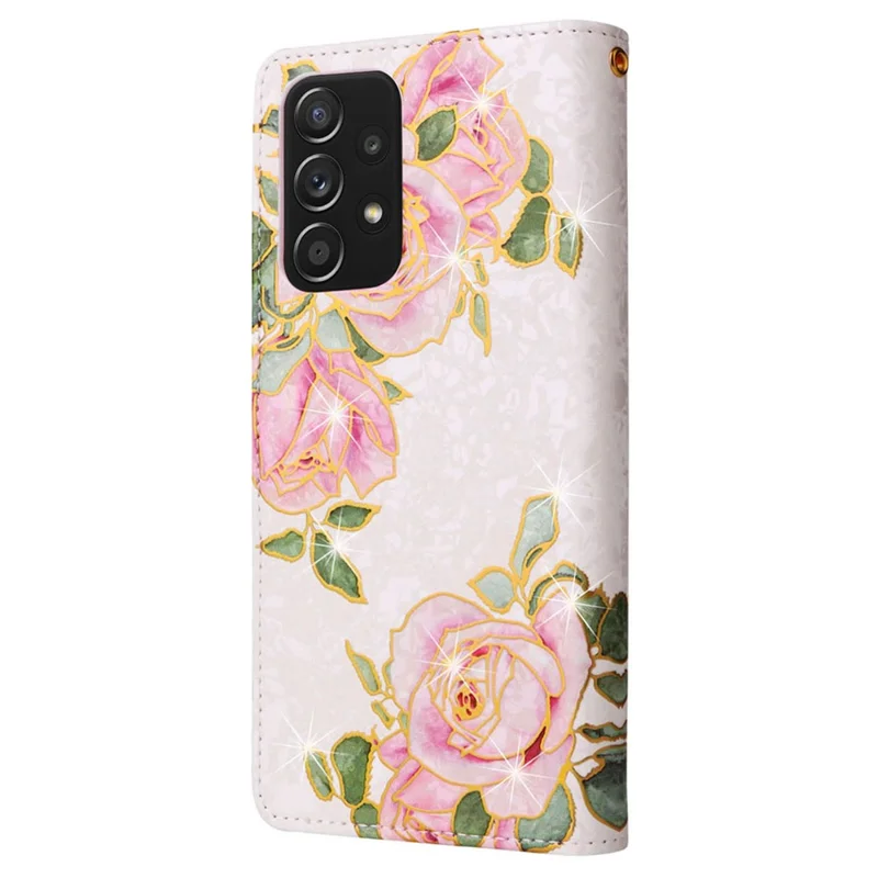 For Samsung Galaxy A52 4G / 5G / A52s 5G Case Floral PU Leather Phone Cover with RFID Blocking - Flower