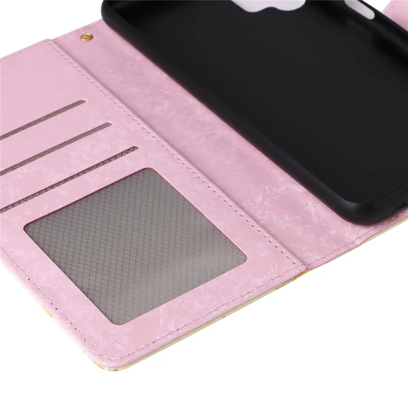 For Samsung Galaxy A32 4G (EU Version) Case Floral Design RFID Blocking Leather Phone Cover - Yellow Daisy