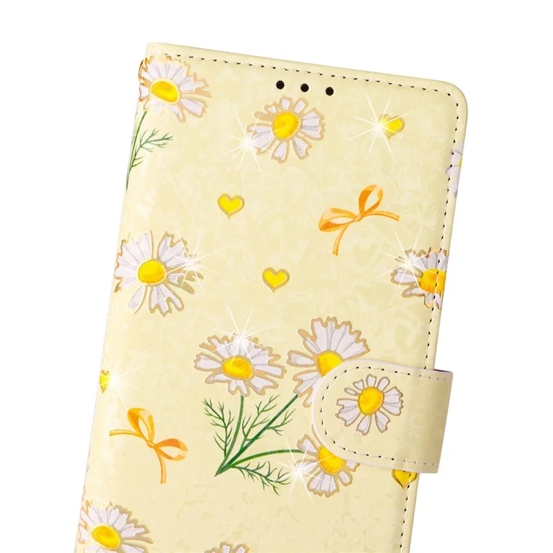 For Samsung Galaxy A32 4G (EU Version) Case Floral Design RFID Blocking Leather Phone Cover - Yellow Daisy