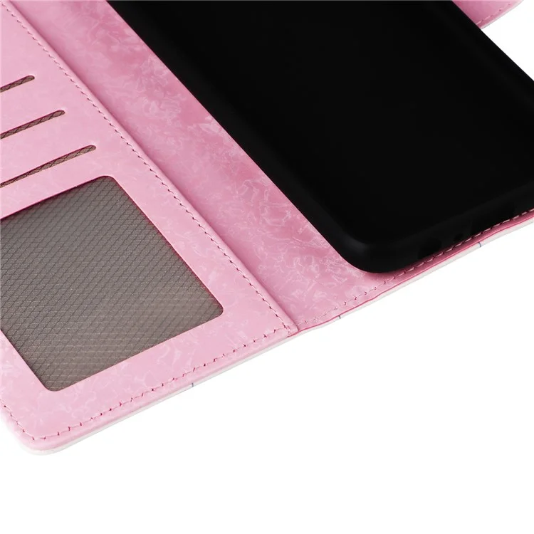 Für Samsung Galaxy A04e 4G / F04 4G / M04 4G Hülle mit Handschlaufe, RFID-blockierendes Lederhandy-Cover - Schmetterlings-Blume
