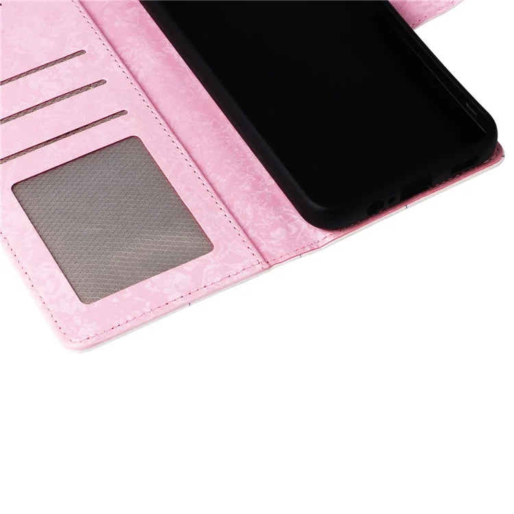 Para el caso del Samsung Galaxy A14 5G RFID Blocking Leather Wallet Pouch Phone Cover - Mariposa Flor