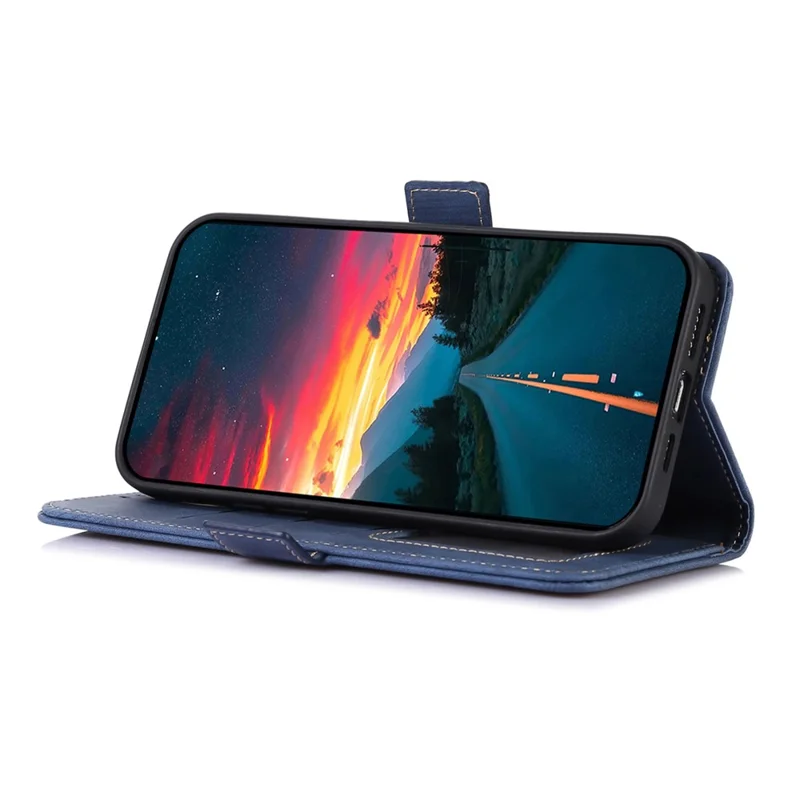 ABEEL Para Xiaomi Poco F6 Pro 5G / Redmi K70 5G / K70 Pro 5G Case Lado Magnético Retro Capa de Telefone de Couro - Azul