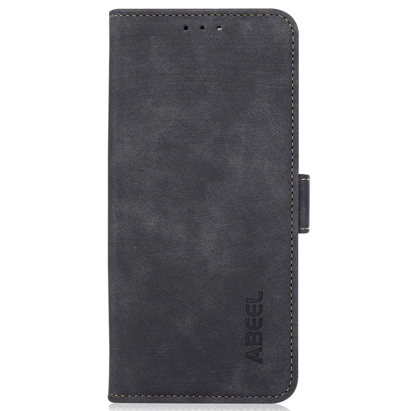 ABEEL Pour Xiaomi Poco F6 Pro 5G / Redmi K70 5G / K70 Pro 5G Étui Magnétique Latéral en Cuir Rétro - Noir
