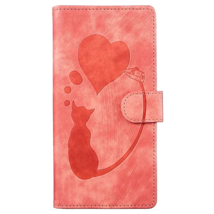 Pour Xiaomi Redmi 13C 4G / 5G / 13R 5G / Poco M6 5G / Poco C65 4G Étui Mignon Motif Chat Imprimer Portefeuille Étui Téléphone en Cuir PU - Rose