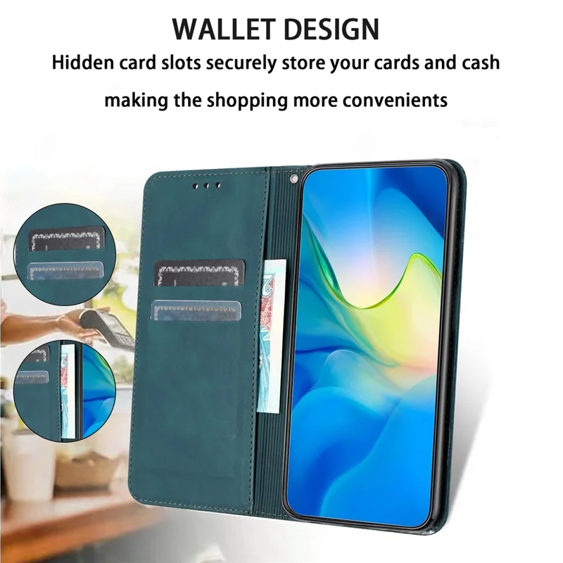 Para Samsung Galaxy A34 5G Capa PU Leather Wallet Protective Phone Cover - Verde