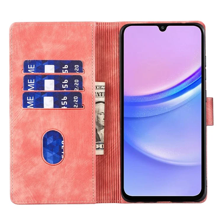 Per Samsung Galaxy A35 5G Custodia Telefono Carino Gatto Stampa Anti-Graffio Portafoglio PU Pelle Flip Cover - Rosa