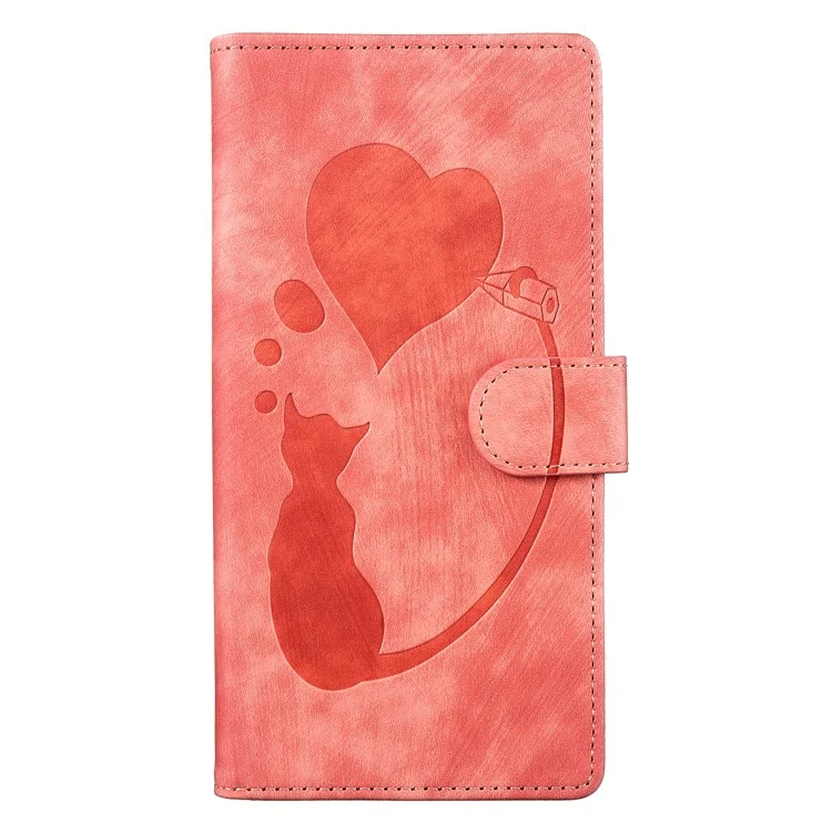 Per Samsung Galaxy A35 5G Custodia Telefono Carino Gatto Stampa Anti-Graffio Portafoglio PU Pelle Flip Cover - Rosa