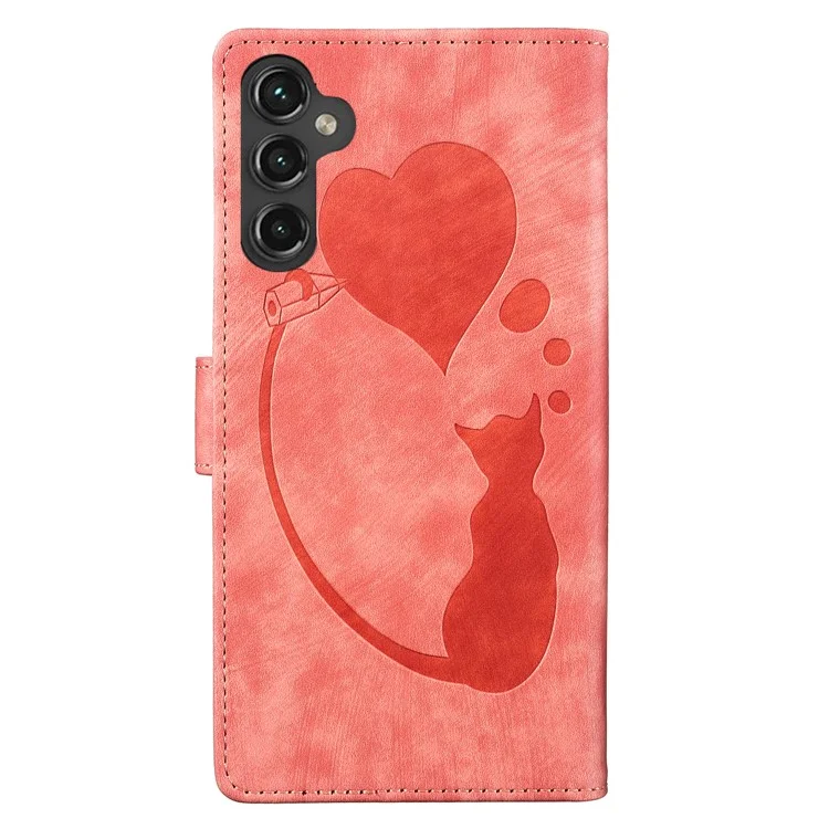 Per Samsung Galaxy A35 5G Custodia Telefono Carino Gatto Stampa Anti-Graffio Portafoglio PU Pelle Flip Cover - Rosa