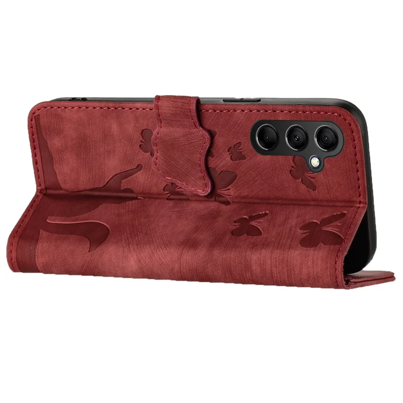 For Samsung Galaxy A05s 4G Case Pattern Design Flip Wallet Leather Phone Cover - Red