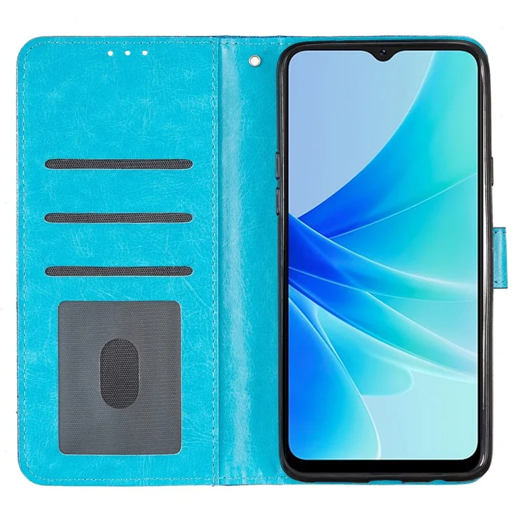 For Oppo A60 4G Wallet Case Glitter Leather Anti-Scratch Phone Cover - Blue