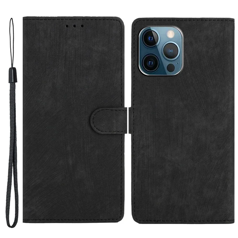 For iPhone 16 Pro Max Case Card Holder Shockproof PU Leather Phone Cover - Black