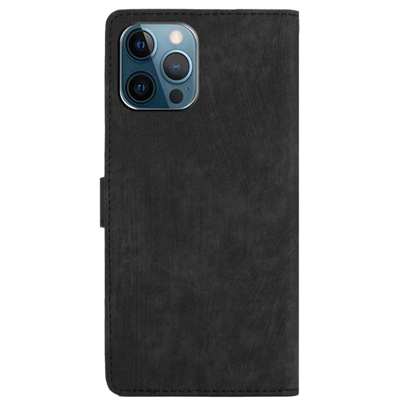 For iPhone 16 Pro Max Case Card Holder Shockproof PU Leather Phone Cover - Black