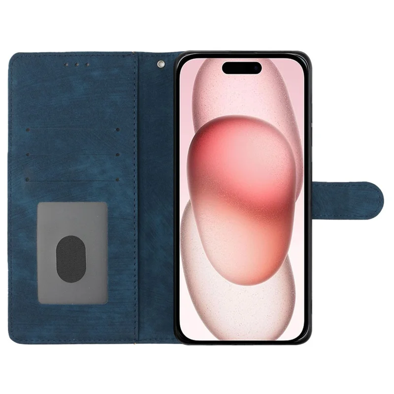 Til iPhone 16 Case Kortholder Stødfast PU Læder Telefonbeskyttelse - Blå