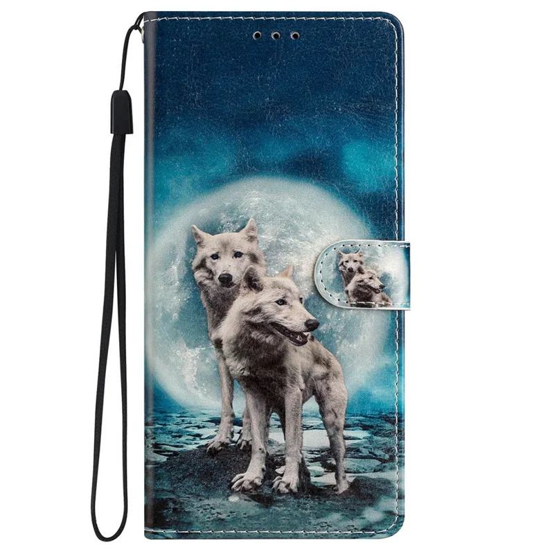 For Oppo A60 4G Wallet Case Pattern Print Flip PU Leather Phone Cover - Two Wolves