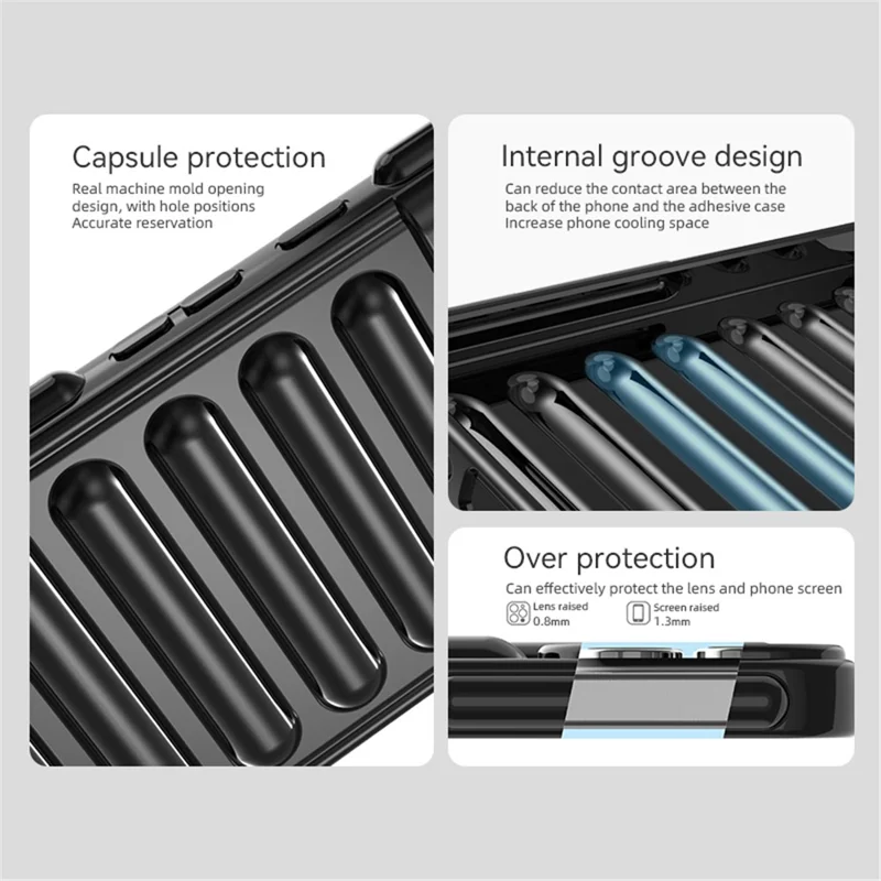 Capsule Series for Xiaomi Redmi Note 13 Pro+ 5G Case Anti-drop Ribbed TPU Phone Cover - Orange