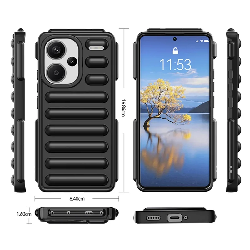 Capsule Series for Xiaomi Redmi Note 13 Pro+ 5G Case Anti-drop Ribbed TPU Phone Cover - Green