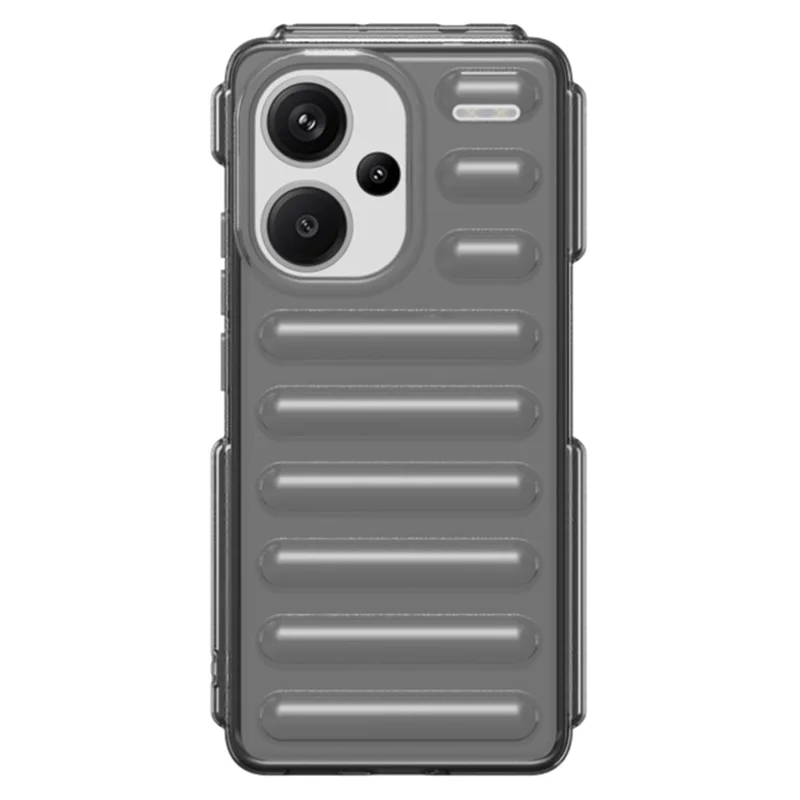 Capsule Series for Xiaomi Redmi Note 13 Pro+ 5G Case Anti-drop Ribbed TPU Phone Cover - Transparent Grey