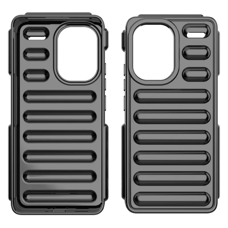 Capsule Series for Xiaomi Redmi Note 13 Pro+ 5G Case Anti-drop Ribbed TPU Phone Cover - Transparent Grey