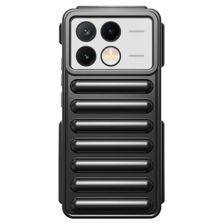 Funda Serie Cápsula para Xiaomi Redmi K70E 5G / Poco X6 Pro 5G, Cubierta de teléfono TPU con Ribetes Antideslizantes - Negro