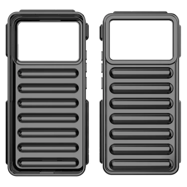 Funda Serie Cápsula para Xiaomi Redmi K70E 5G / Poco X6 Pro 5G, Cubierta de teléfono TPU con Ribetes Antideslizantes - Negro