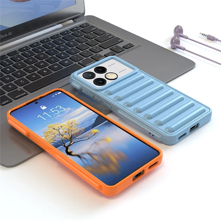 Funda Serie Cápsula para Xiaomi Redmi K70E 5G / Poco X6 Pro 5G, Cubierta de teléfono TPU con Ribetes Antideslizantes - Negro