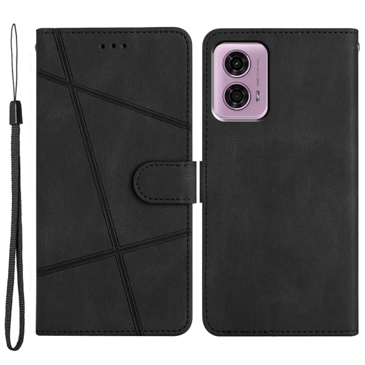 Per Motorola Moto G45 5G / G34 5G Case Wallet Crazy Horse Texture Phone Leather Cover - Nero
