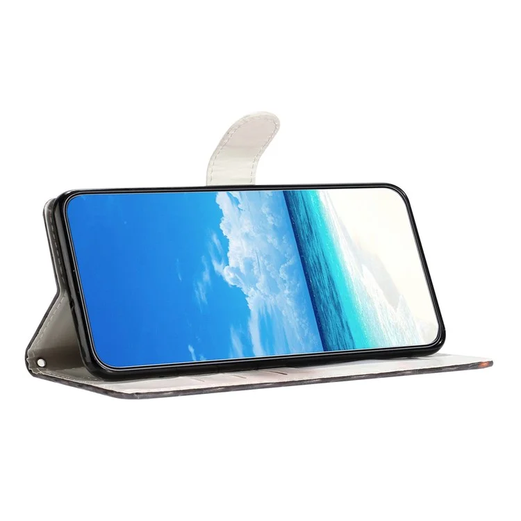 Pour Motorola Moto E14 4G / G04 4G / G04s 4G / G24 4G Coque 3D Motif Antichoc Portefeuille en Cuir - Fleur d'Abricotier
