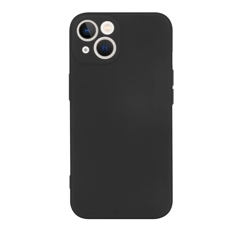 Rubberized Phone Cover For iPhone 13 6.1 inch, Anti-wear 2.2mm Thickness Soft TPU Protective Phone Case with Fiber Lining - Black