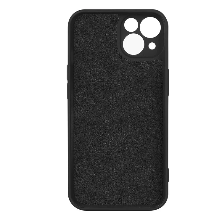 Rubberized Phone Cover For iPhone 13 6.1 inch, Anti-wear 2.2mm Thickness Soft TPU Protective Phone Case with Fiber Lining - Black