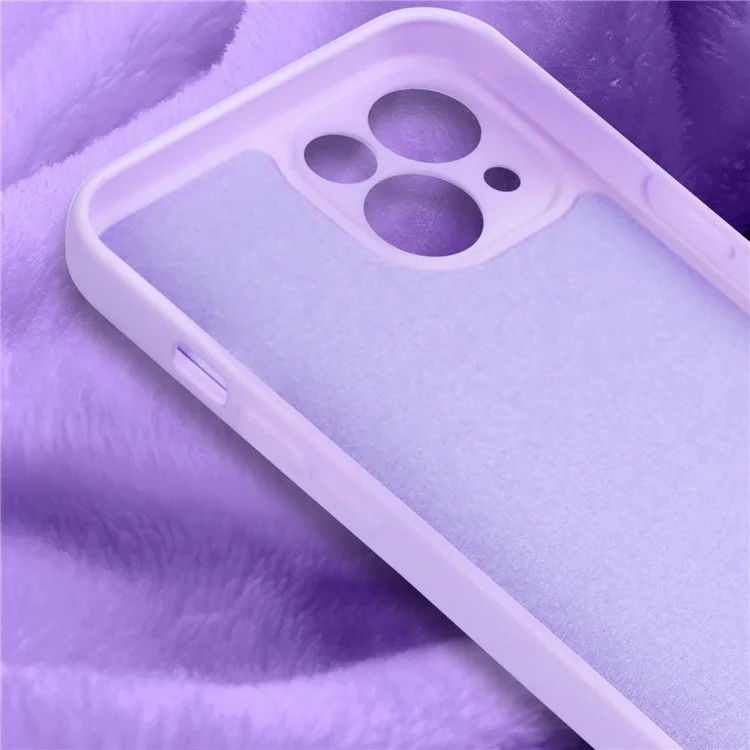 Rubberized Phone Cover For iPhone 13 6.1 inch, Anti-wear 2.2mm Thickness Soft TPU Protective Phone Case with Fiber Lining - Black