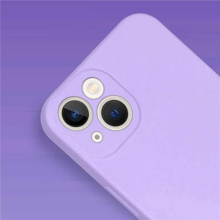 Rubberized Phone Cover For iPhone 13 6.1 inch, Anti-wear 2.2mm Thickness Soft TPU Protective Phone Case with Fiber Lining - Black