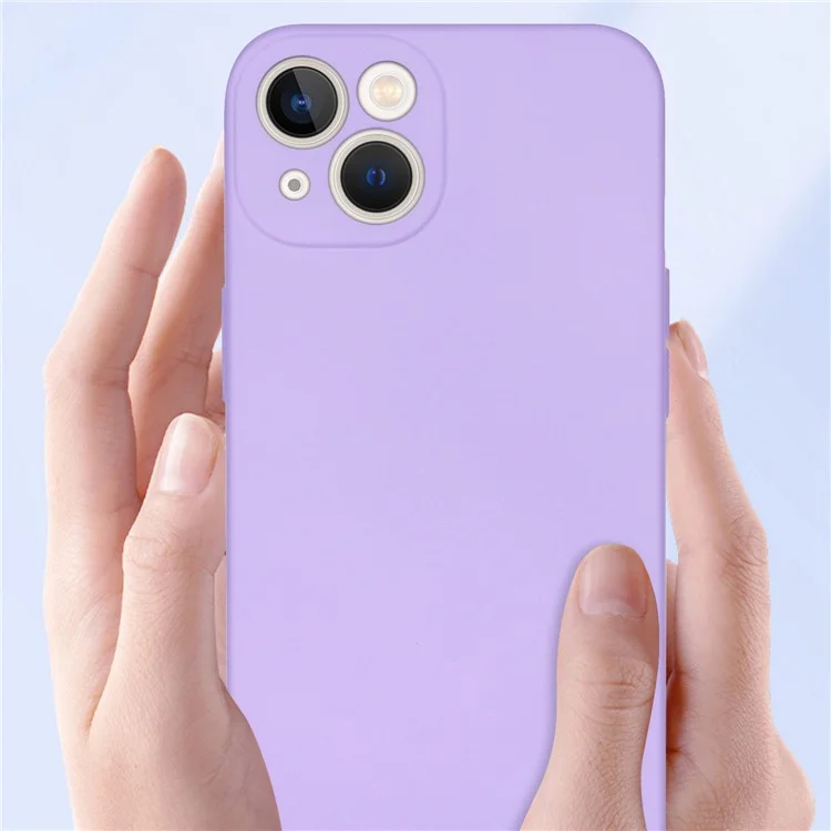 Rubberized Phone Cover For iPhone 13 6.1 inch, Anti-wear 2.2mm Thickness Soft TPU Protective Phone Case with Fiber Lining - Black