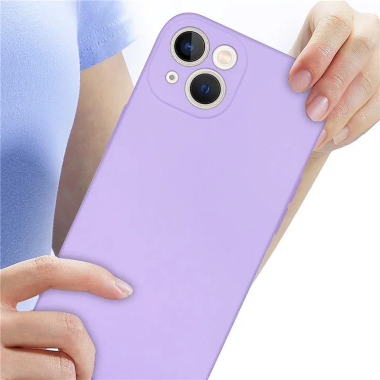 Rubberized Phone Cover For iPhone 13 6.1 inch, Anti-wear 2.2mm Thickness Soft TPU Protective Phone Case with Fiber Lining - Black
