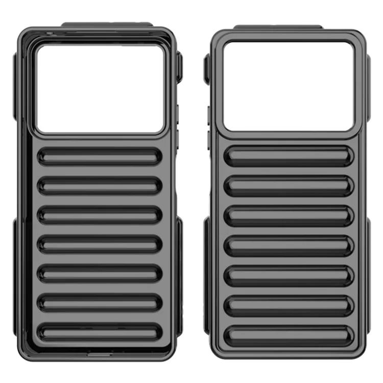 Série de capsules pour étui Xiaomi Redmi Note 13 5G Anti-rayures Flexible TPU Ribbed Phone Cover - Noir