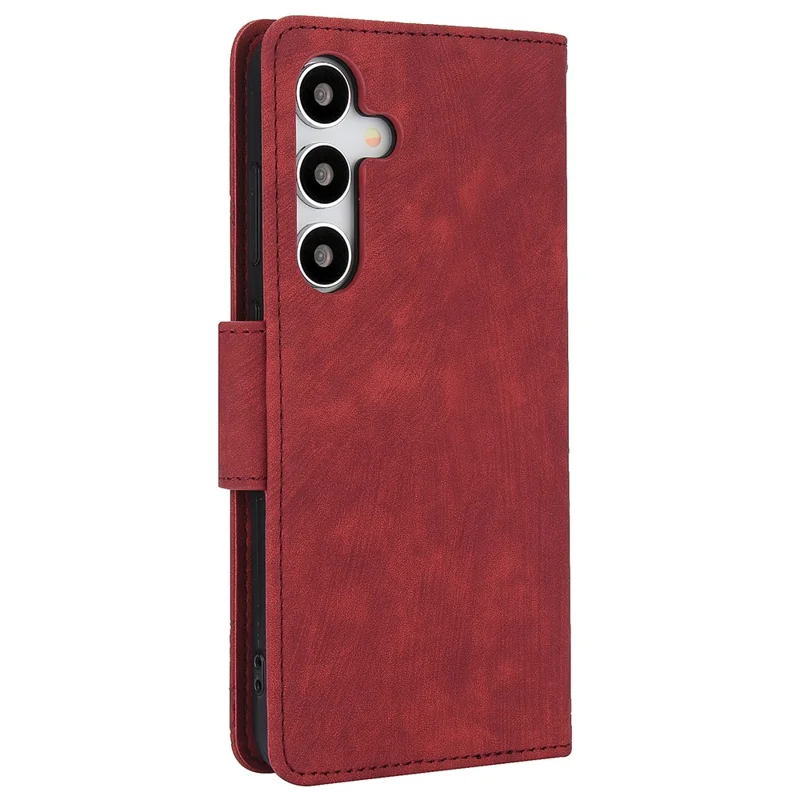 SY-001 For Samsung Galaxy S24 Case Butterfly Flower Leather Cover with Magnetic Clasp - Red