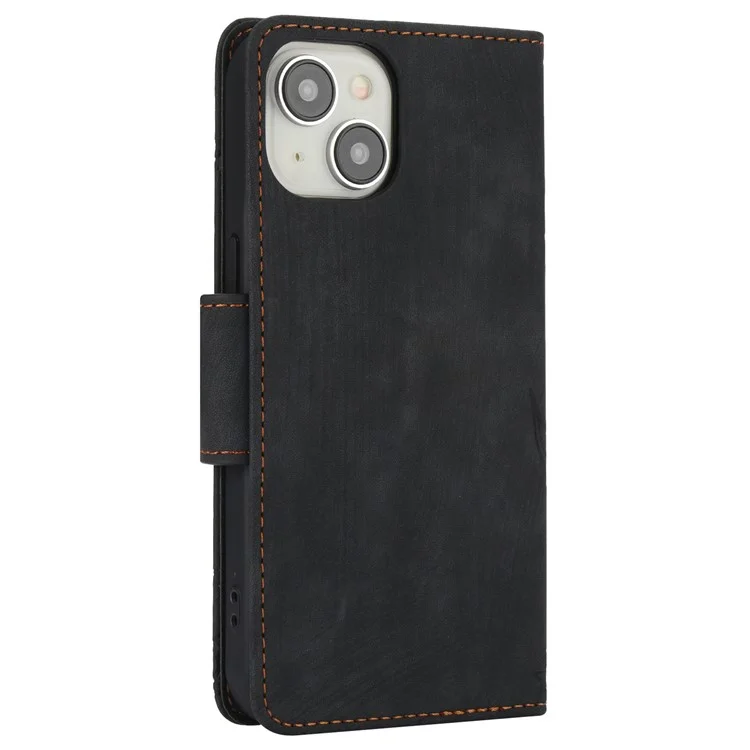 SY-001 For iPhone 15 Plus / 14 Plus Case Folding Stand Butterfly Flower Leather Phone Cover Handbag - Black