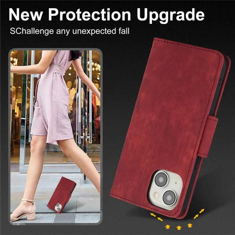 SY-001 For iPhone 15 Plus / 14 Plus Case Folding Stand Butterfly Flower Leather Phone Cover Handbag - Red