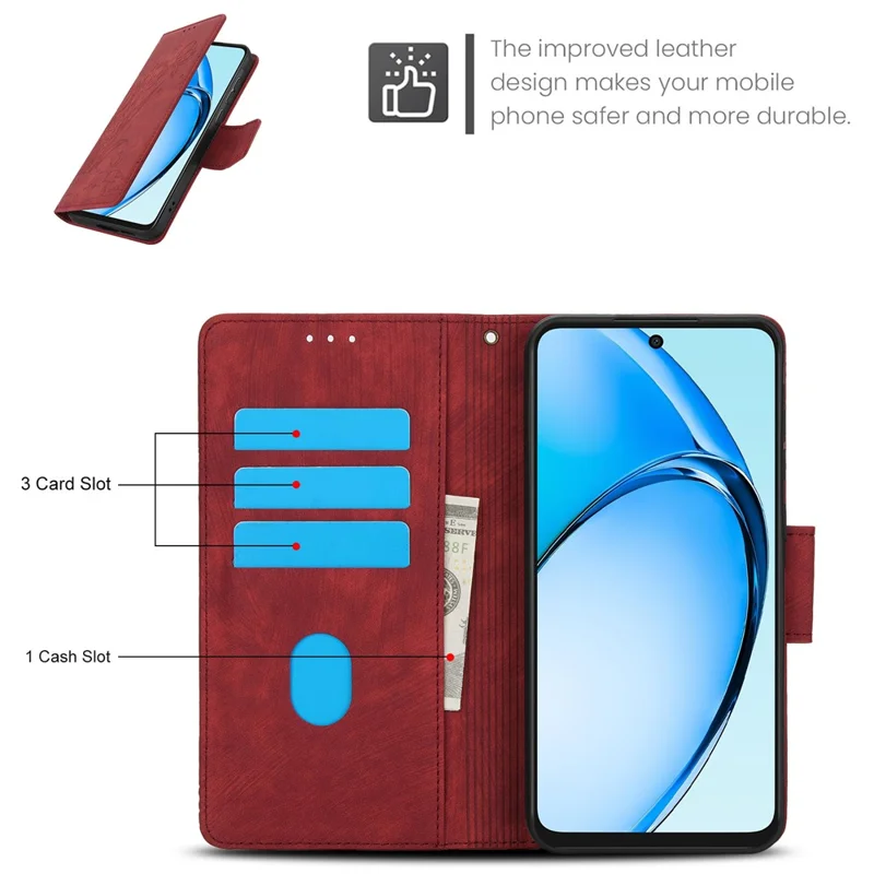 SY-001 For Realme 12 Pro 5G / 12 Pro+ 5G Case with Wrist Strap Butterfly Flower Leather Phone Cover Folio Wallet - Red