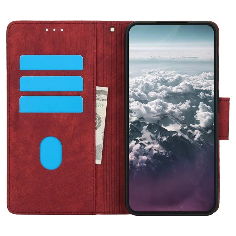 SY-001 Per Custodia Samsung Galaxy A35 5G Caso Farfalla Fiore Portafoglio Flip Pelle - Rosso
