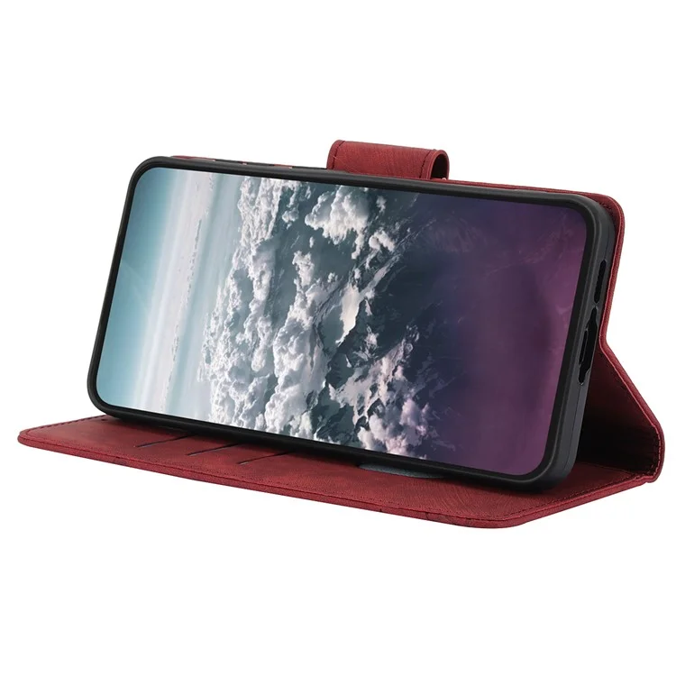 SY-001 Per Custodia Samsung Galaxy A35 5G Caso Farfalla Fiore Portafoglio Flip Pelle - Rosso