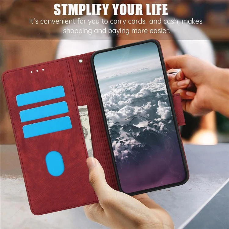 SY-001 Per Custodia Samsung Galaxy A35 5G Caso Farfalla Fiore Portafoglio Flip Pelle - Rosso