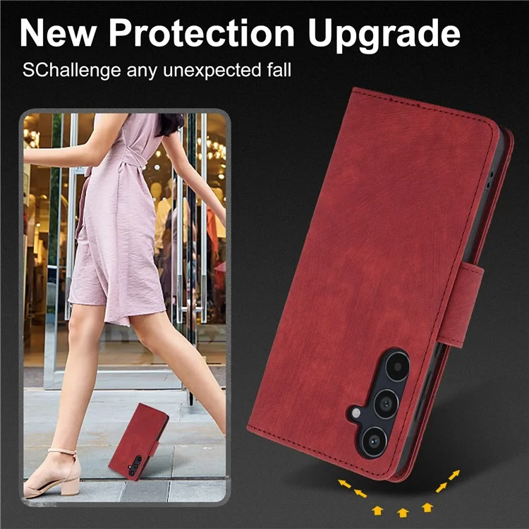 SY-001 Per Custodia Samsung Galaxy A35 5G Caso Farfalla Fiore Portafoglio Flip Pelle - Rosso