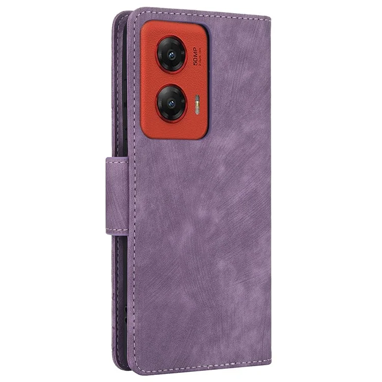 SY-001 Für Motorola Moto G Stylus 5G (2024) Hülle Leder Handyhülle Schmetterling Blumen Muster - Lila